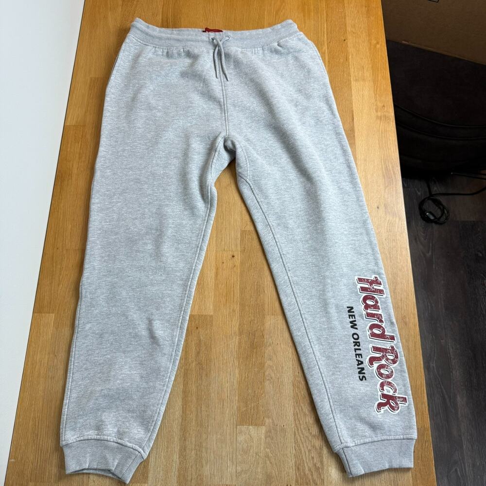 Hard Rock Cafe New Orleans Gray Sweatpants Joggers Mens Size 2XL Fleece Lounge